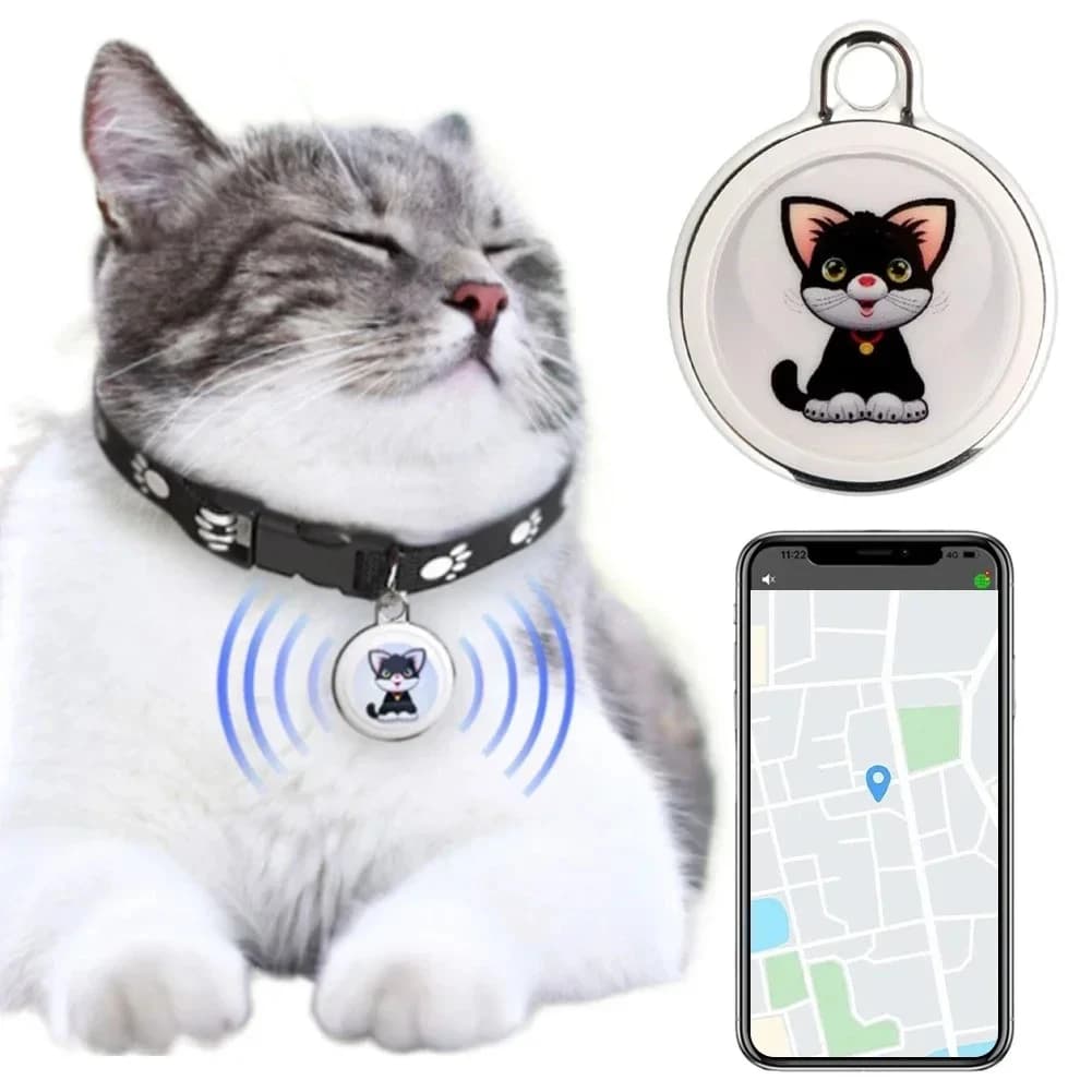 Localizzatore GPS Impermeabile Compatibile Bluetooth per Animali Domestici, Collare Intelligente Anti-Smarrimento per Cani e Gatti