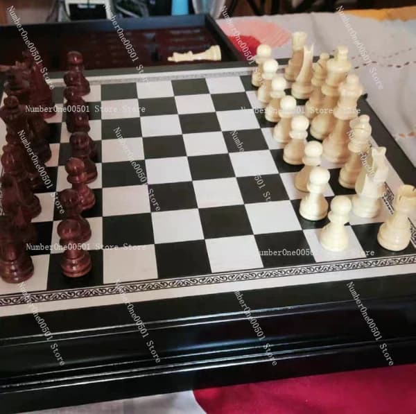 Grande Set di Scacchi Premium in Legno Massello, per Adulti, Torneo Professionale, Artigianale, da Collezione, Decorazione per Casa, per Davanzale e Tavolo