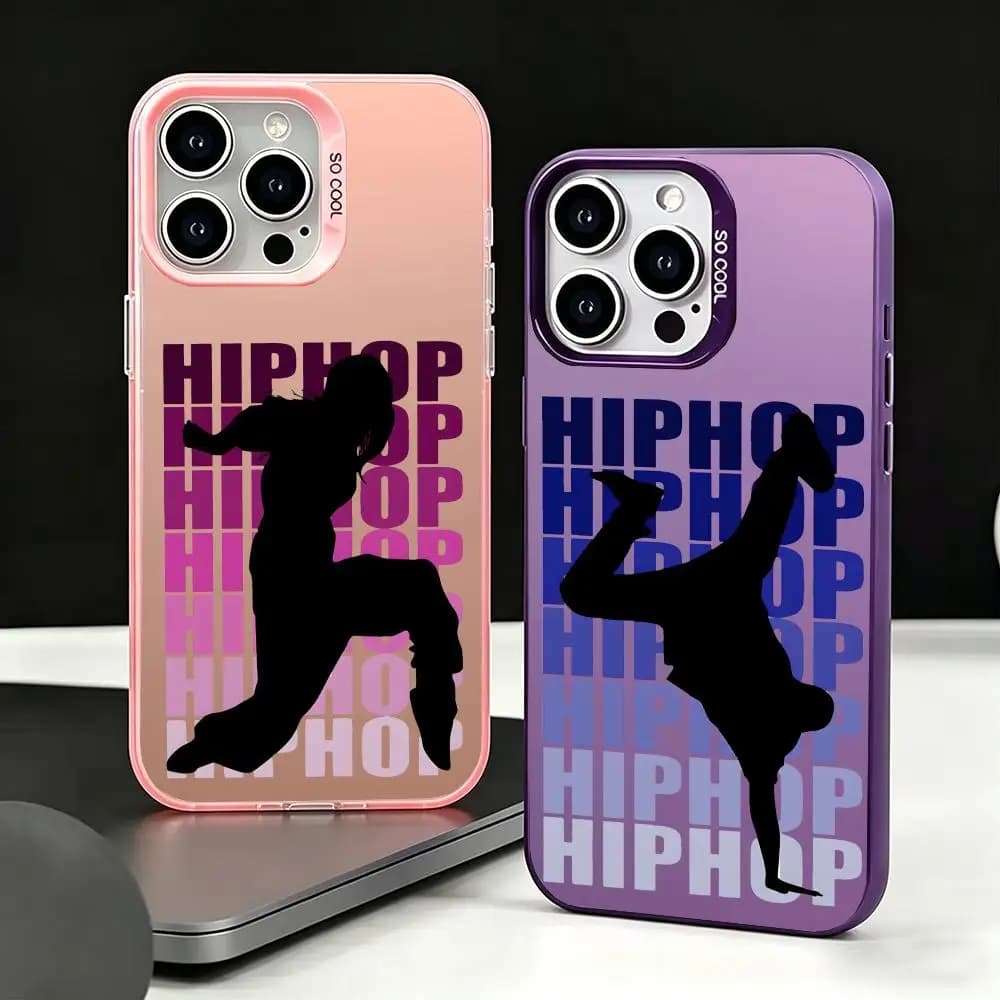 Custodia per telefono 1P-Hip-Hop Trendsetter, colore argento, placcata in TPU, antiurto, morbida, per iPhone 16 15 14 13 12 11 XS XR 7