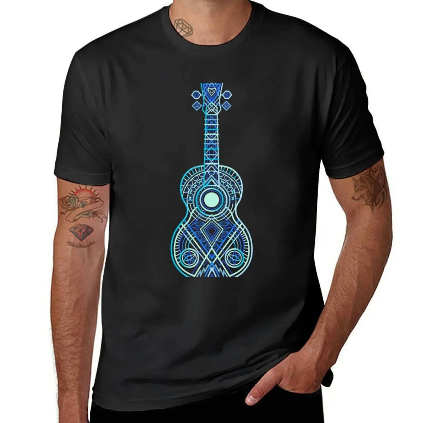 NO TEXTS 2023 String teorys 1 Bright Blues 100 Days of Ukuleles t-shirt manica corta tee cute clothes tees designer t shirt uomo