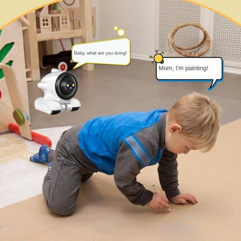 NCZOBOE Telecamera IP WiFi a Doppia Lente, Telecamera di Sorveglianza Intelligente con Tracciamento Automatico, Monitor per Bambini Wireless
