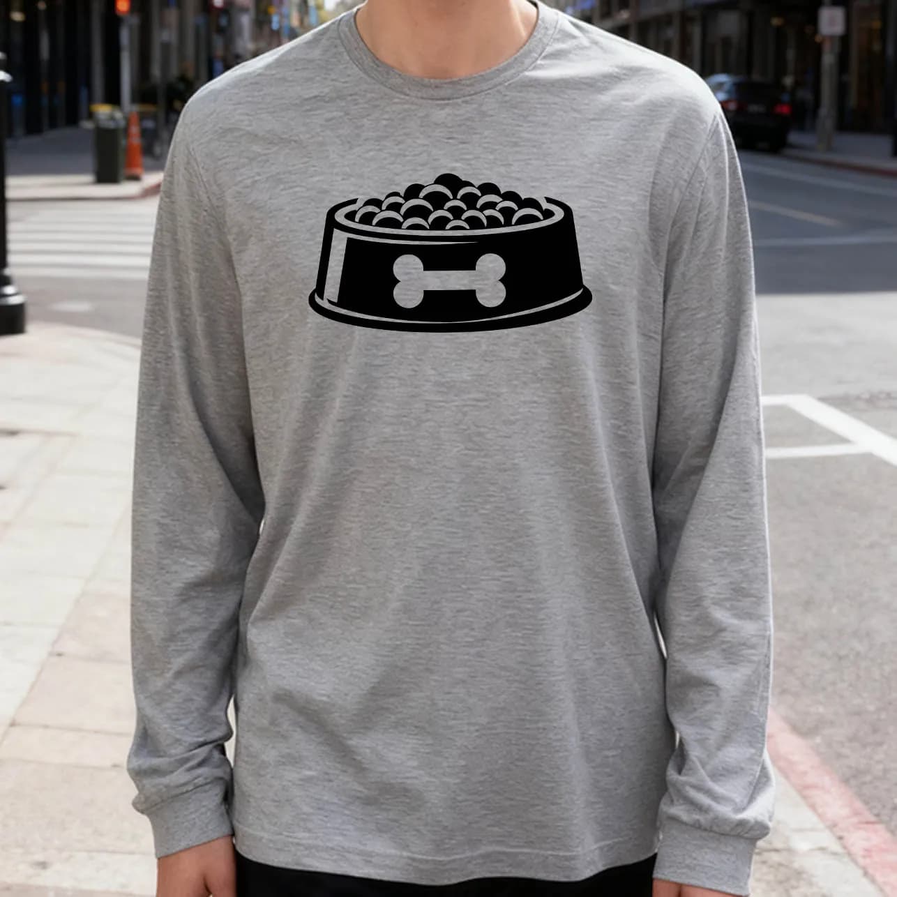 Men's Long Sleeved T-Shirt Favorite by Dogs 180 g 100% cotton casual printed crew neck to wear every day soft and breathable