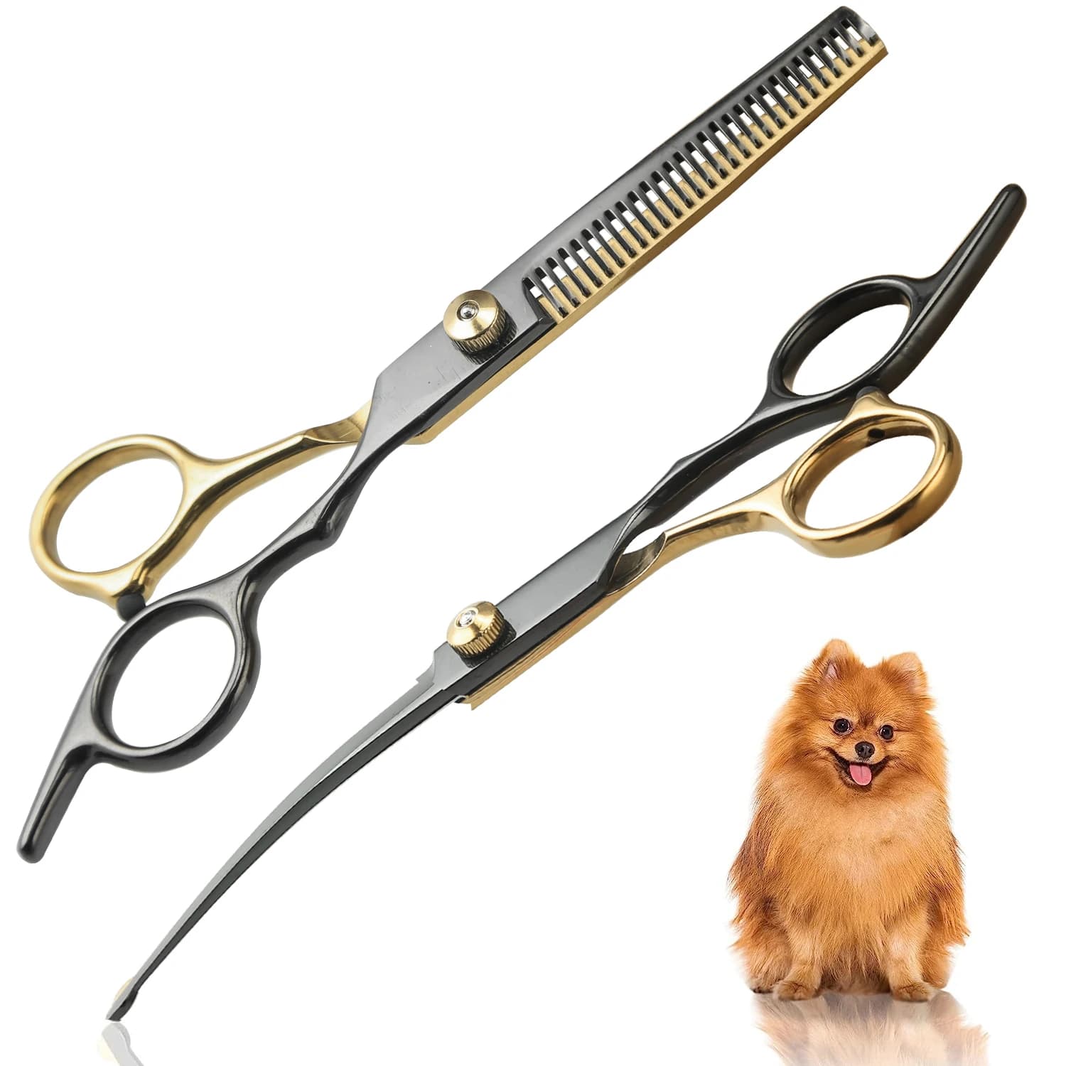 Forbici professionali per toelettatura animali in acciaio inossidabile - Orientamento per destrorsi, cesoie multiuso per la toelettatura di cani e animali domestici