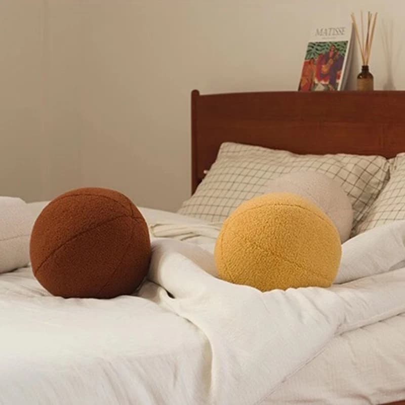 1pc cuscino sferico in stile nordico cuscino in morbido velluto tinta unita peluche cuscino per divano cuscino per sedia per la decorazione domestica