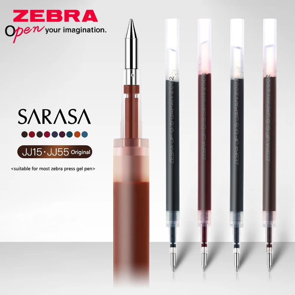1 pz Zebra Gel Refill JF-0.5 colore retrò per JJ15/JJ55 penna Gel Quick Dry grande capacità scrittura liscia cancelleria per ufficio