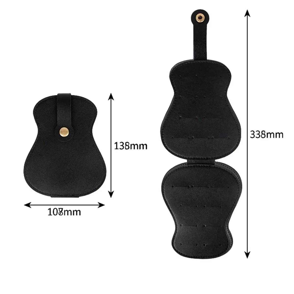 Custodia per plettro per chitarra superiore Porta plettro per chitarra multi-slot in PU, custodia per plettro per chitarra per riporre il nero