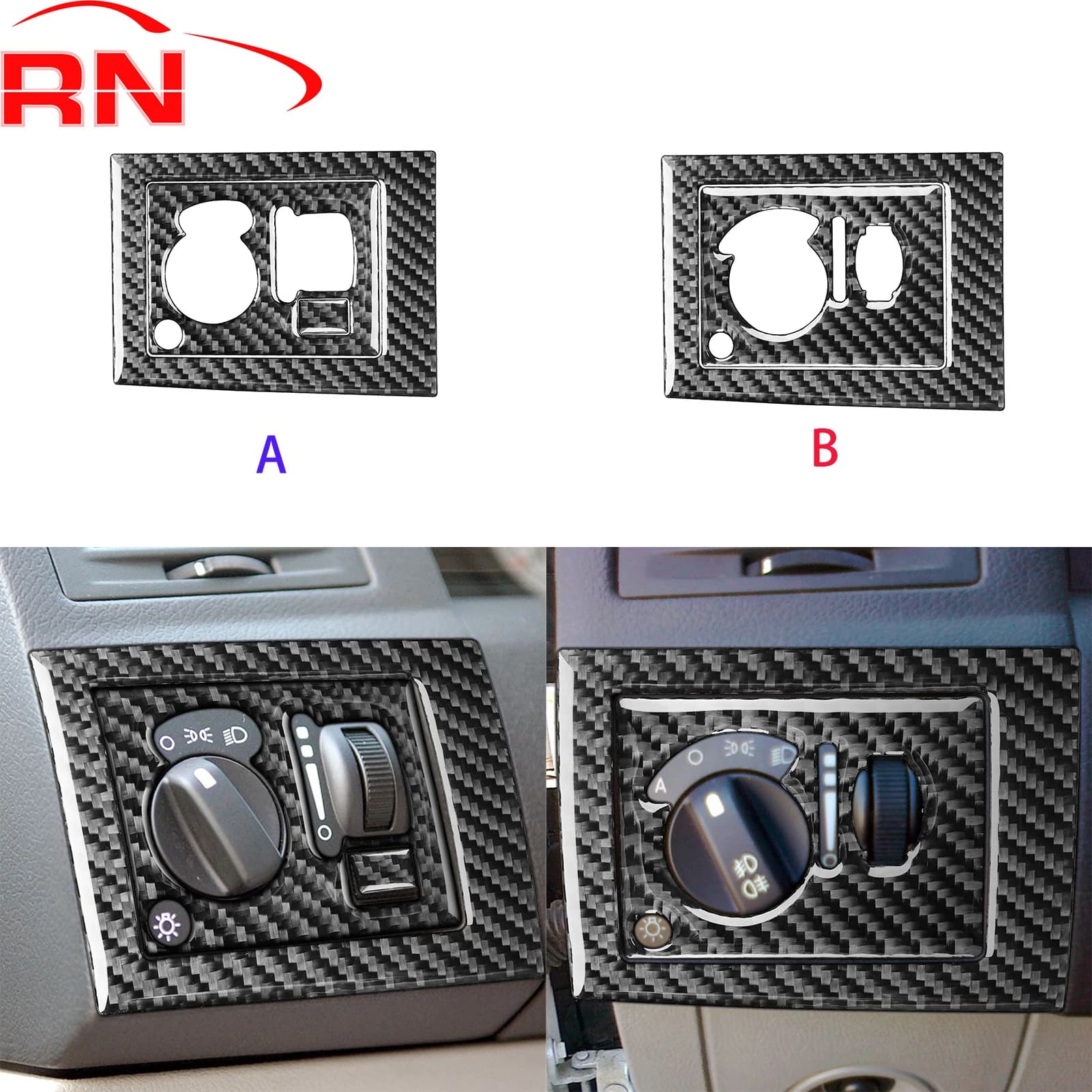 Per Chrysler 300 300C 2005-2007 Strumento in fibra di carbonio interruttore fari controllo Accessori interni auto Adesivo decorativo