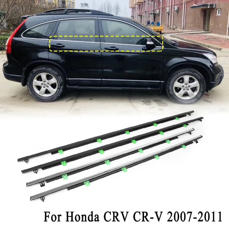 Finestra di automobile Guarnizione Per Honda CRV CR-V 2007-2011 Porta Laterale Cromata Modanatura Trim Cintura Finestra Esterna Vetro Cinghie di Tenuta