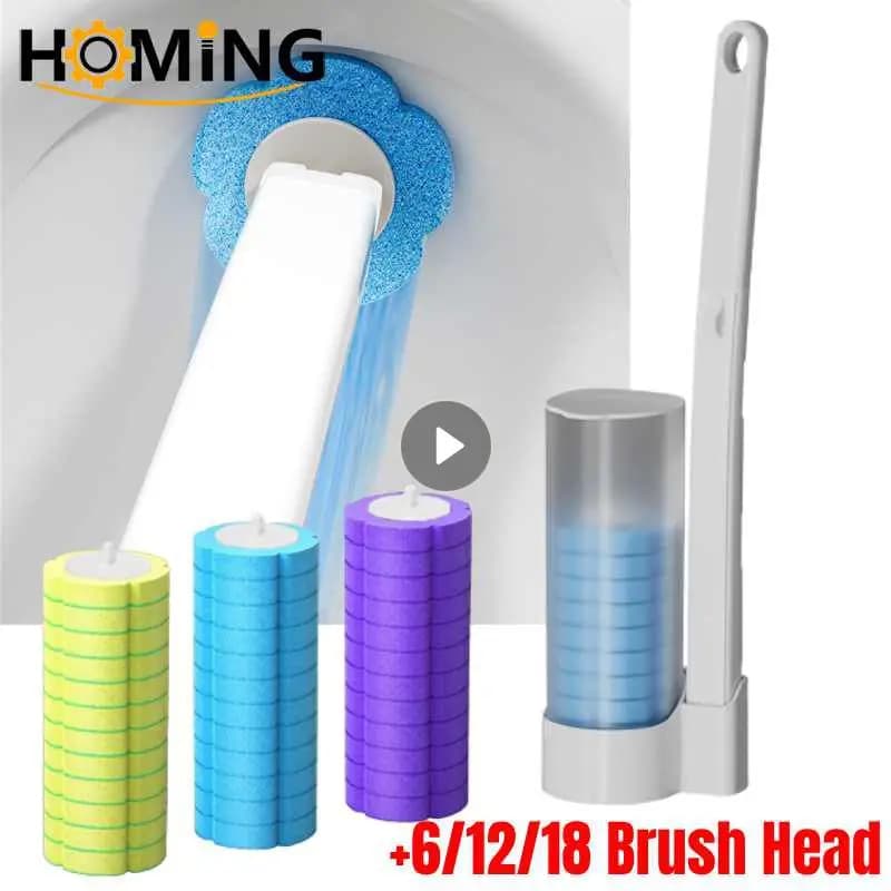 Scopino per WC usa e getta Strumento di pulizia a parete per bagno Testina di ricambio per WC Set di spazzole per pulizia WC Accessori per WC