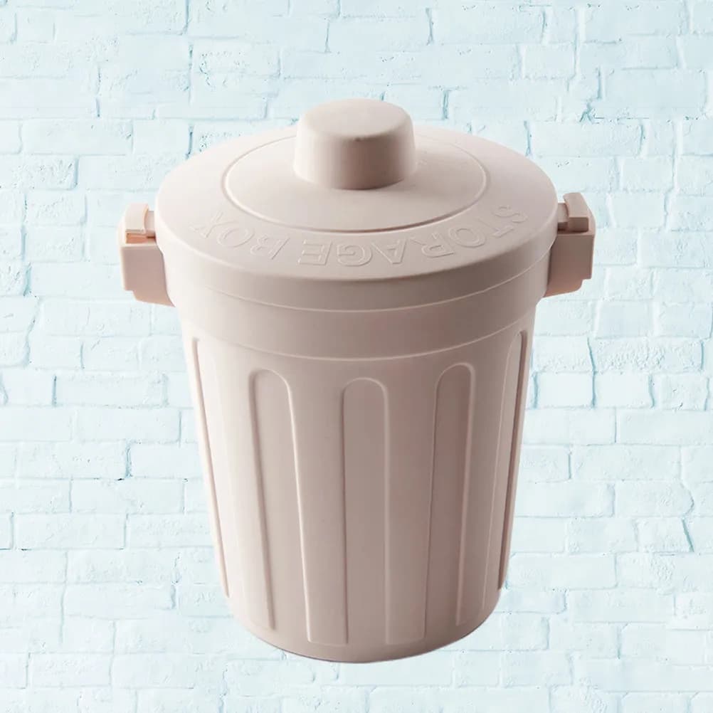 Mini Desktop Trash Can Light Grey Plastic Waste Bin for Kitchen Cabinet Drawer Home Office Organization