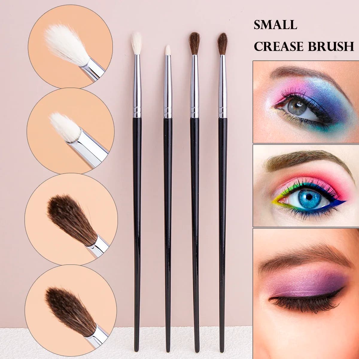 Small Folding Brush Mini Shade Toe Makeup Brush for Mixing Blowjob Hair / Horse Crine Makeup Tool with Accurate Sharpening Fold