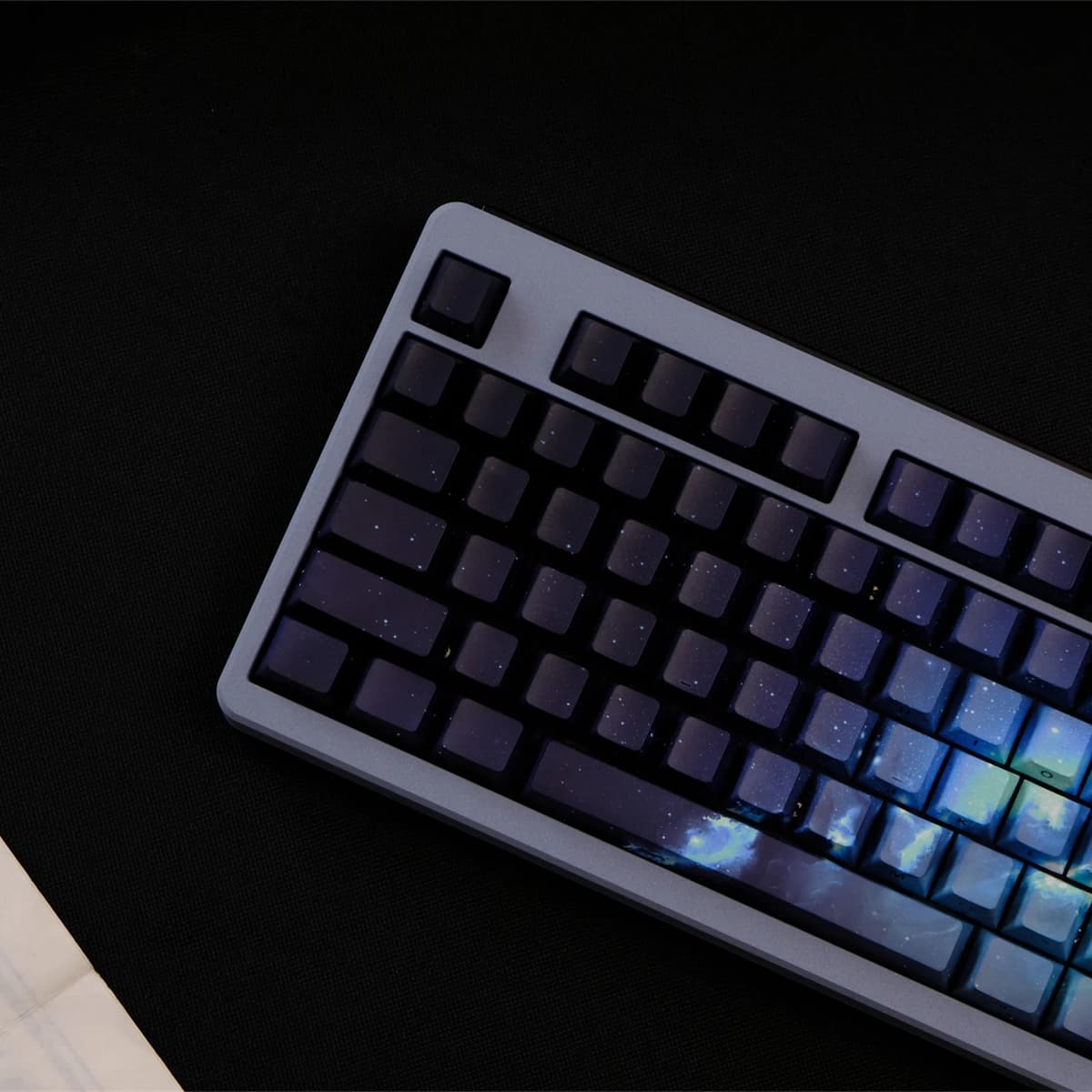 130 keys Cosmic Nebula Tincture Sublimation PBT Keycap Side-lit Shine Through Keycaps Cherry Profile for MX Switch Play Keyboard