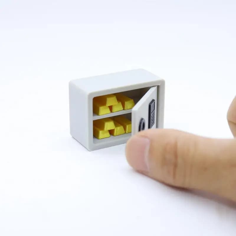 1 Set scala 1/12 casa delle bambole barra d'oro mini modello sicuro simulazione password in miniatura armadio di stoccaggio sicuro decorazione della scena della casa