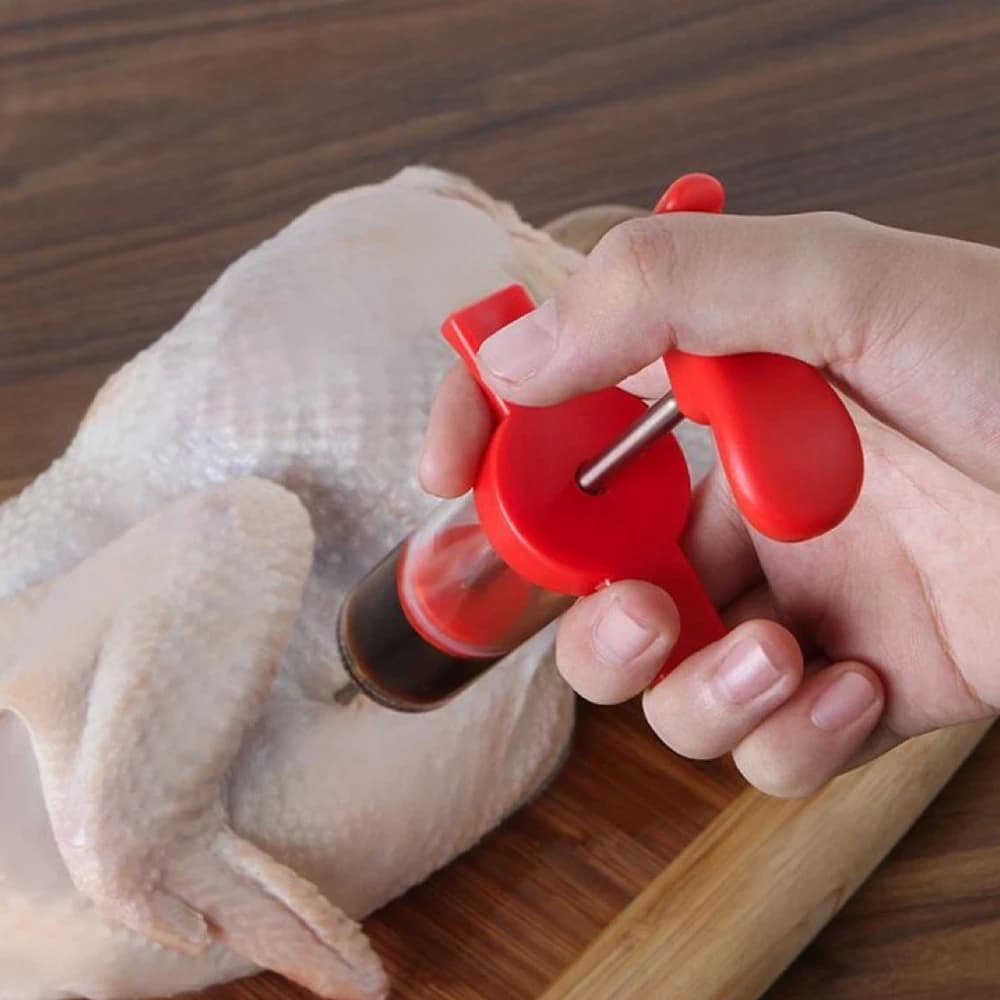 Siringa per tacchino Aghi in acciaio inossidabile PP per uso alimentare Set di siringhe per spezie BBQ Iniettore di sapore di carne Salsa da cucina Siringa per marinata