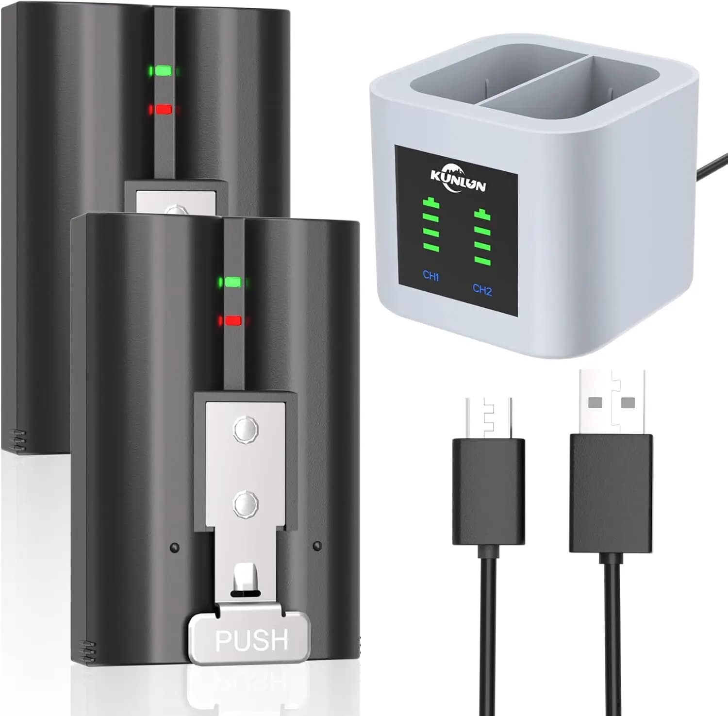 Batteria sostitutiva da 2 pacchi da 7200 mAh per campanello ad anello, batteria ricaricabile per fotocamera ad anello con stazione di ricarica compatibile per Ring