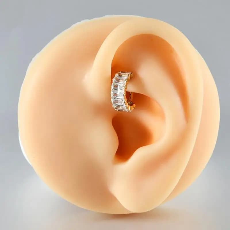Elegant Square Zirconia Earring Nose Stylish Septum Ring Body Piercing Jewelry