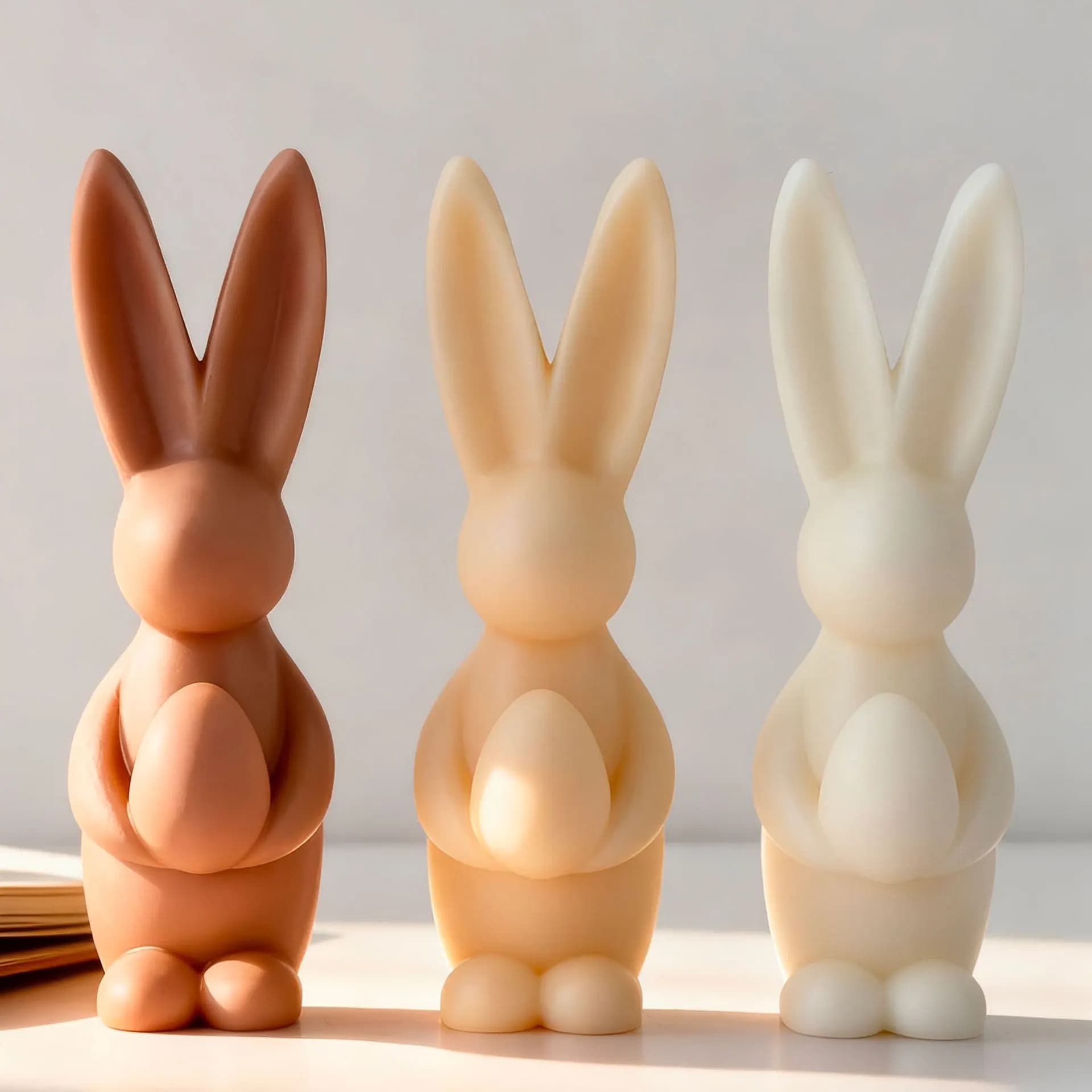 DIY Easter Bunny Egg Silicone Mold Handmade Aroma Candle Gypsum Resin Mold Easter Rabbit Form Chocolate Cookies Baking Mould