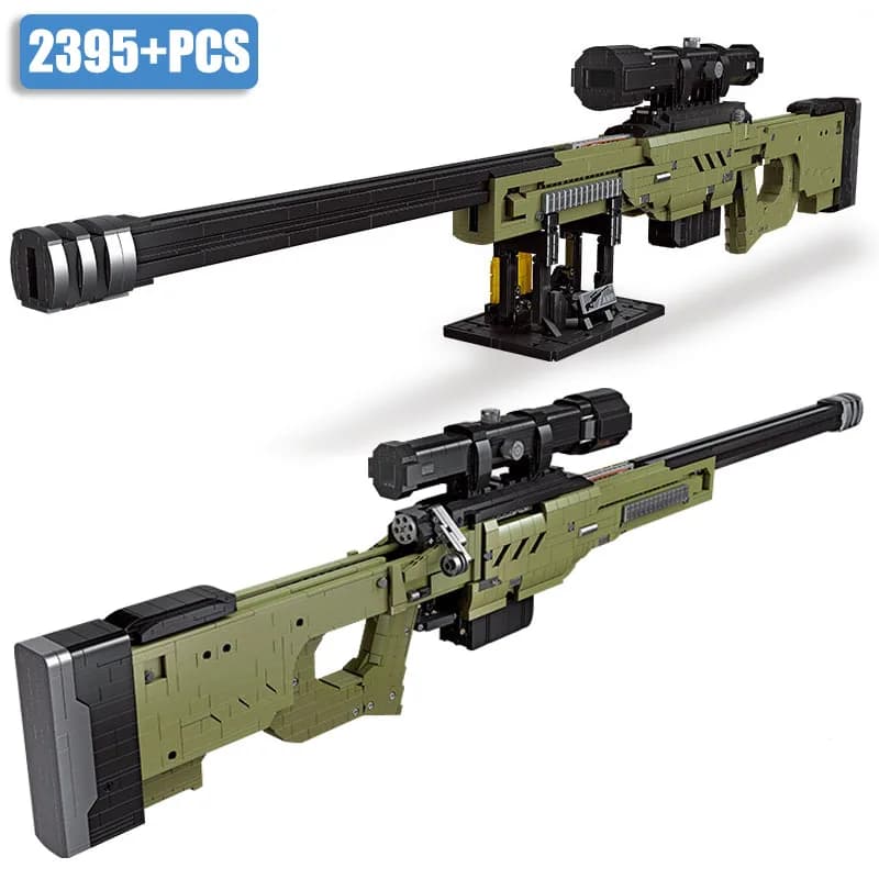 Serie militare 2395 pezzi AWM Fucile da cecchino Building Blocks MOC Modern Gun Bricks Giocattoli per bambini Ragazzi Regali
