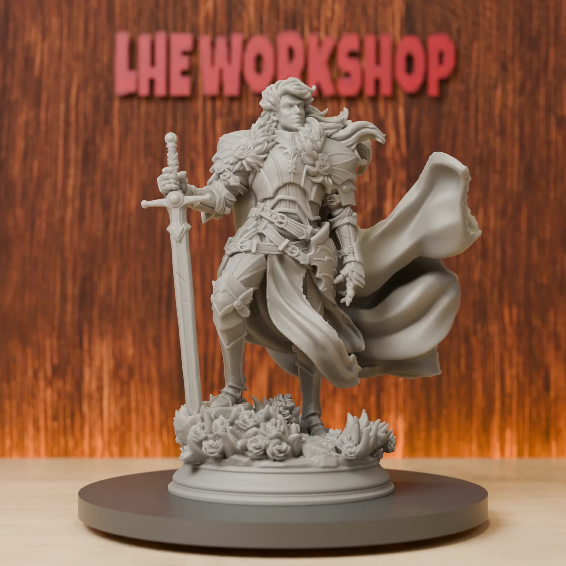 Human Noble Knight Paladin Miniatures | 28mm-75mm | Resin 3D Printed DND Pathfinder Mini | Unpainted Grey