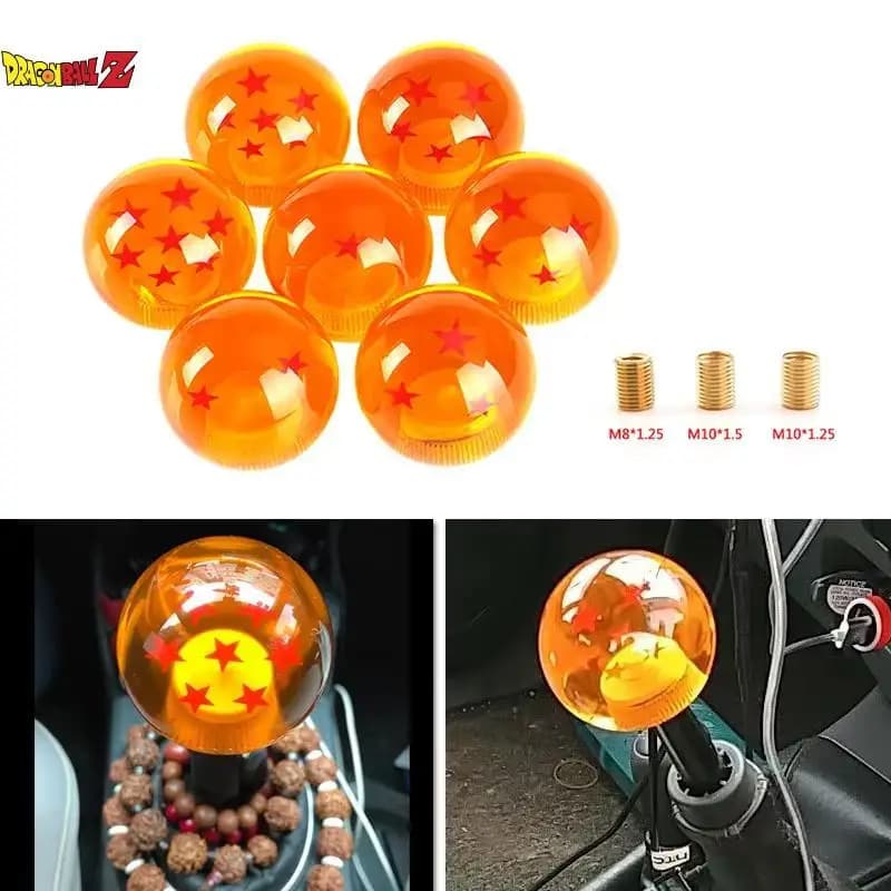 Dragon Ball 54Mm Manopola del cambio automatico Testa in cristallo acrilico Leva del cambio manuale per auto con vite Sfera arancione 1-7 stelle