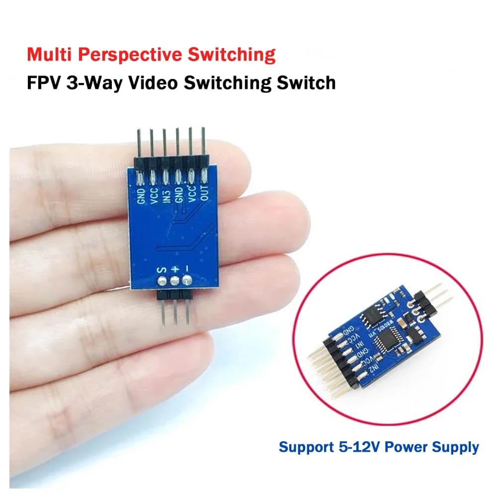 Switcher Video Elettronico FPV a Due e Tre Vie, Modulo di Commutazione Video con Telecomando