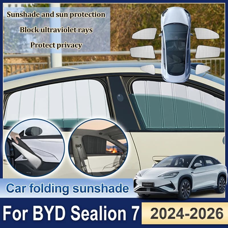 Parasole per auto per BYD Sealion 7 Accessori 2025 07 EV 2024 2026 Parasole laterale pieghevole per finestrino Protezione carrozzeria