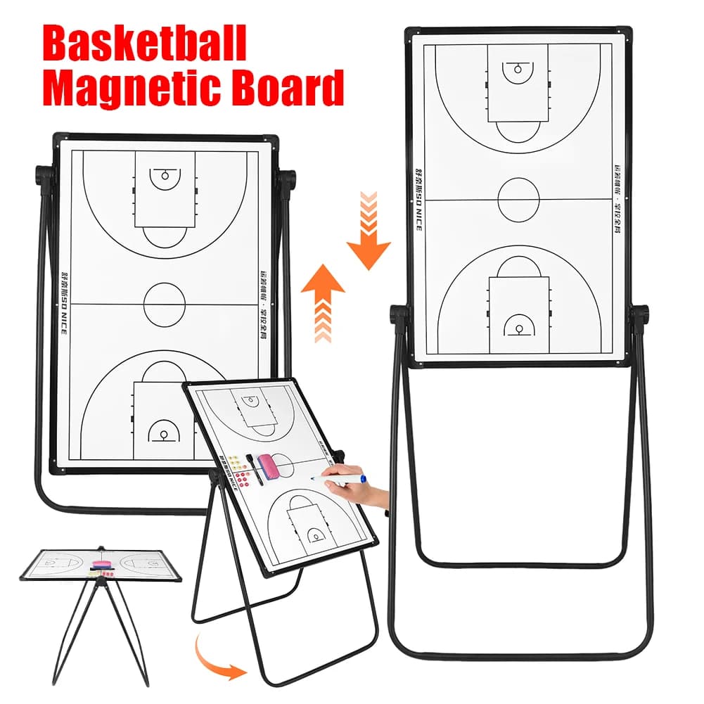 Two-sided whiteboards with markers and rubber, reusable professional board for basketball, football and volleyball coaches