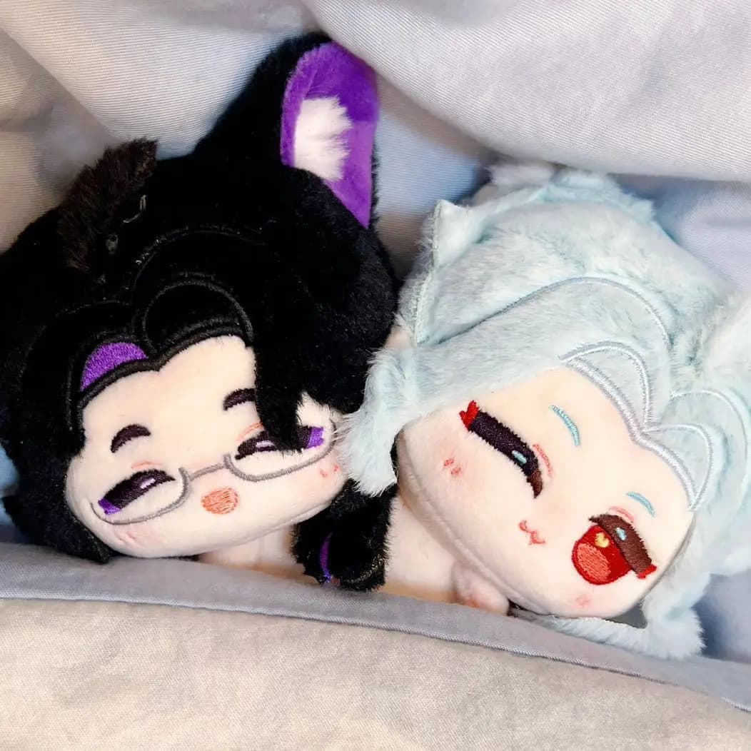 Anime Genshin Impact Pantalone Il Dottore 10CM Plush Stuffed Toy Figure Model Keychain Pendant Bag Ornament Birthday Gifts