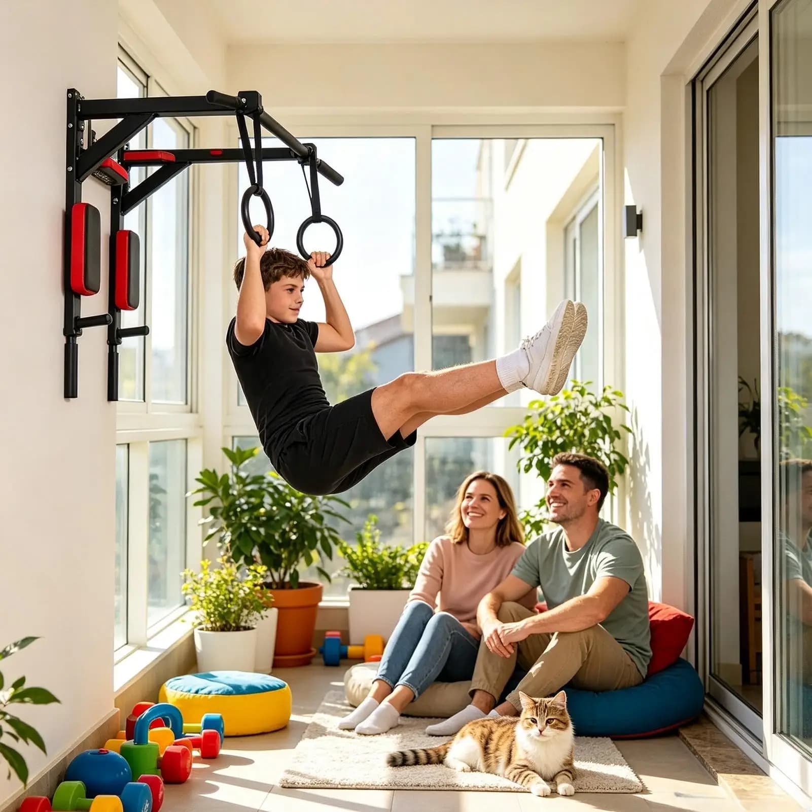 Pull Up Bar Wall Mounted Upper Body 200kg Capacity Muscle Workout Gear Multifunctional Pull Up Bar For Indoor Fitness Home Gym