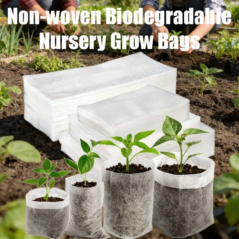100 Pieces/bags Biodegradable Bags Not Welded for Growing Plants, Seed Bags, Care Accessories for Flowers and Vegetables