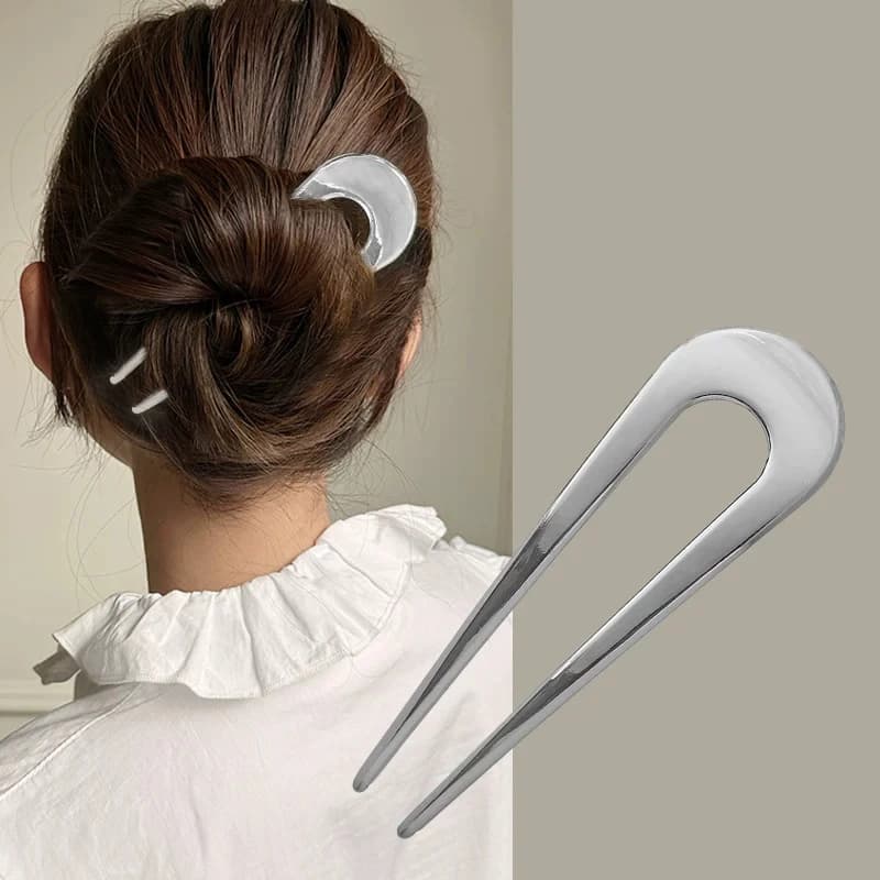 Fermagli per capelli a U, grandi, in metallo, semplici, per donna, pettine per chignon, fermagli per acconciature, barrette, accessori per capelli