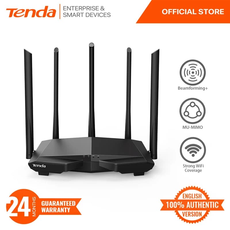 Tenda AC7 Router wireless WiFi dual-band ad alta velocità 1200M 5 antenne Router di rete WiFi 5G per la casa
