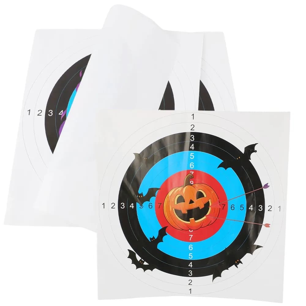 Bersaglio di Carta per Tiro con l'Arco 41x41cm, Tema Halloween, 10 Pezzi per Allenamento con Dardi, Fionda, Tiro con Arco Compound e Ricurvo