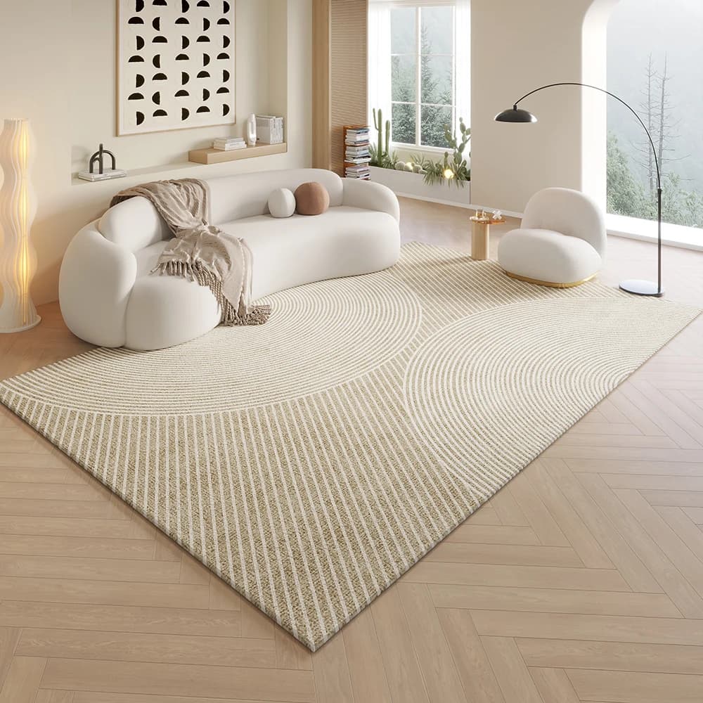 VIKAMA Cream Style Living Room Carpet, Simple Sofa Coffee Table Pad, Bedroom Wardrobe Room Carpet, Home Decoration