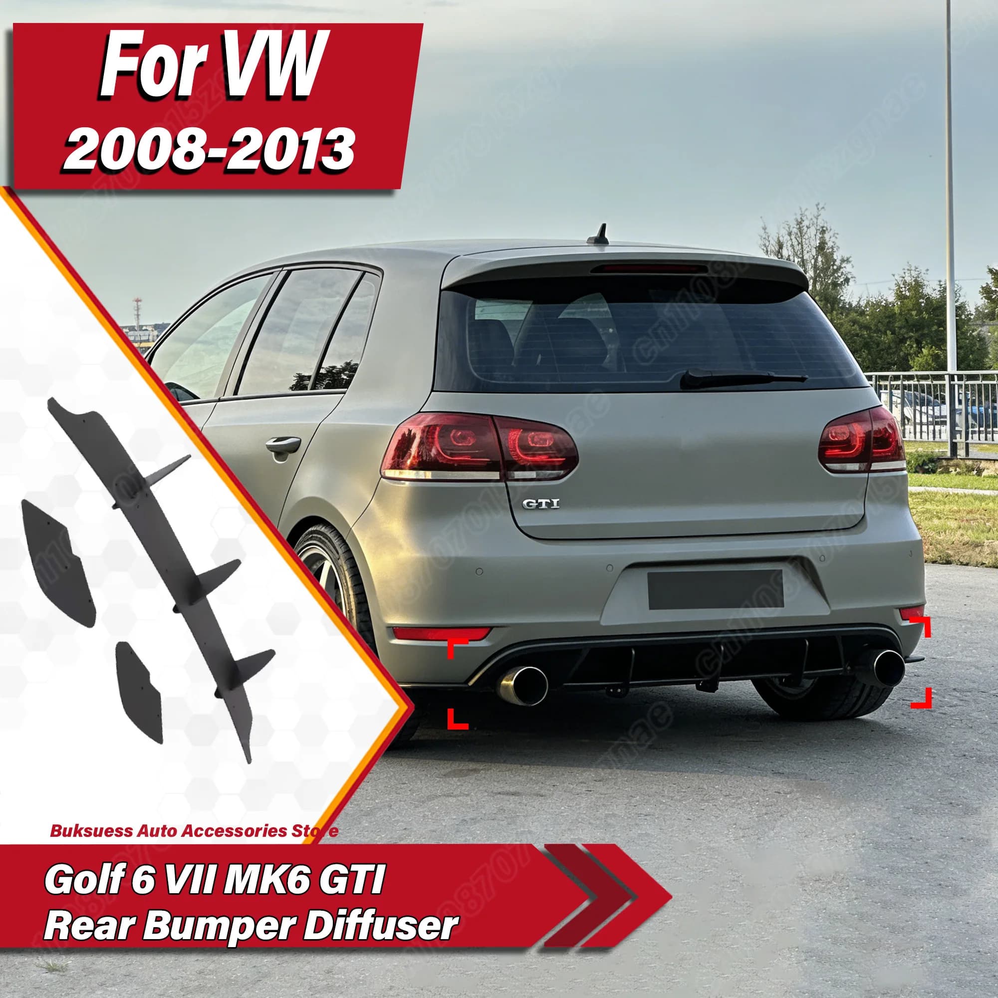 Kit di Modifica Carrozzeria per VW Golf 6 VII MK6 GTI 2008-2013, Diffusore Posteriore Stile Blade