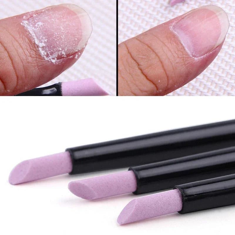 45° Bevel Quartz Nail Cuticle Grinding Pen Gentle Dead Skin Remover Nail Edge Polisher For UV Gel Acrylic Manicure Tool Beginner