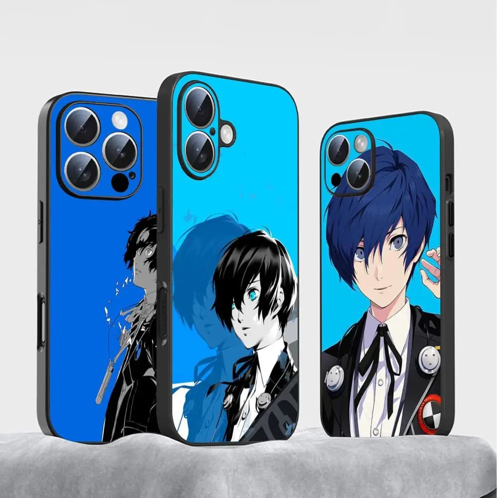Super cool Persona 3 anime pattern Phone Case For iPhone 17 16 e 15 14 13 12 Plus Mini Pro Max Soft black Shockproof Cover