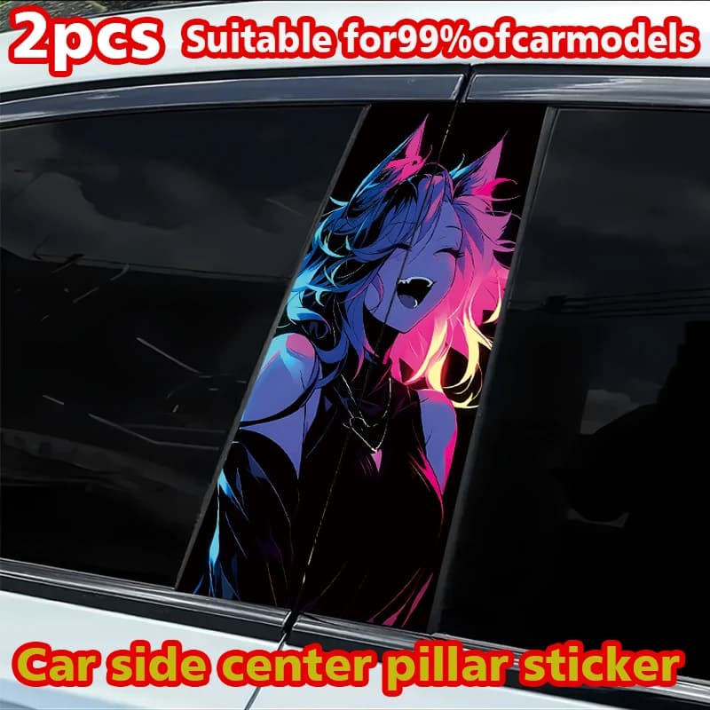 2 stickers for car mount B, custom scratch-resistant stickers with cat ears for girl