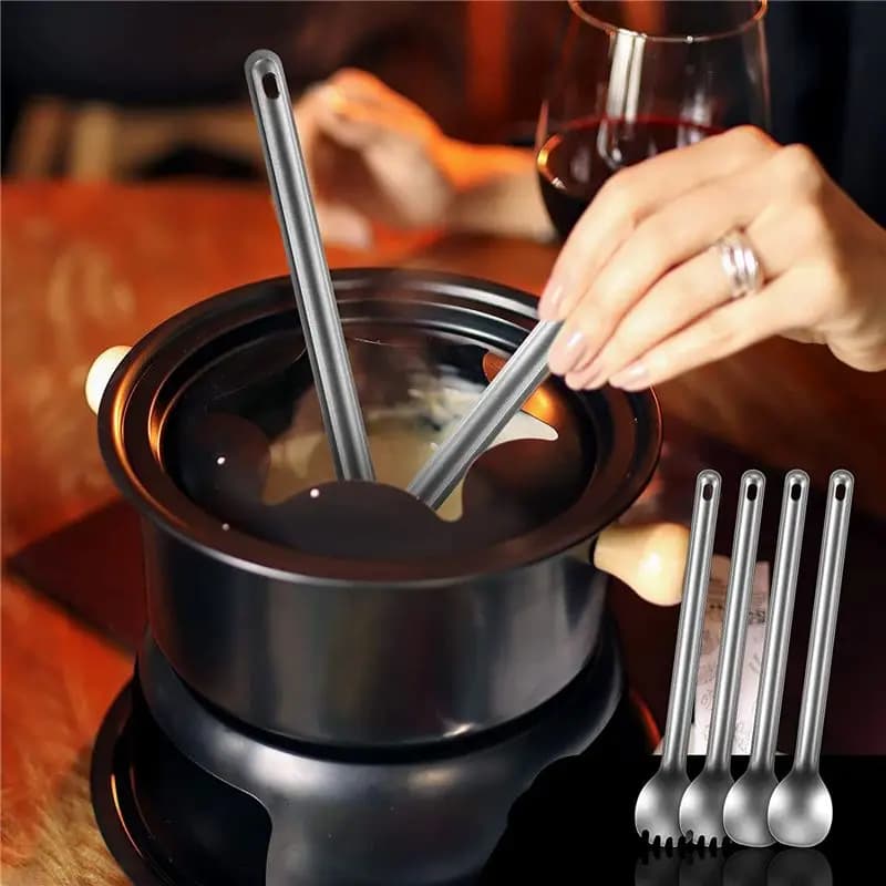 *X07A Ultralight portable pots with 4 pcs long titanium handle for outdoor camping, backpack, hiking, travel