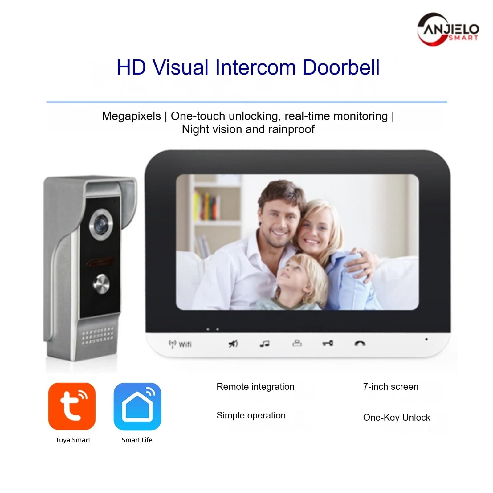 Campanello videocitofono bidirezionale WiFi intelligente, sistema di controllo accessi per ville di appartamenti