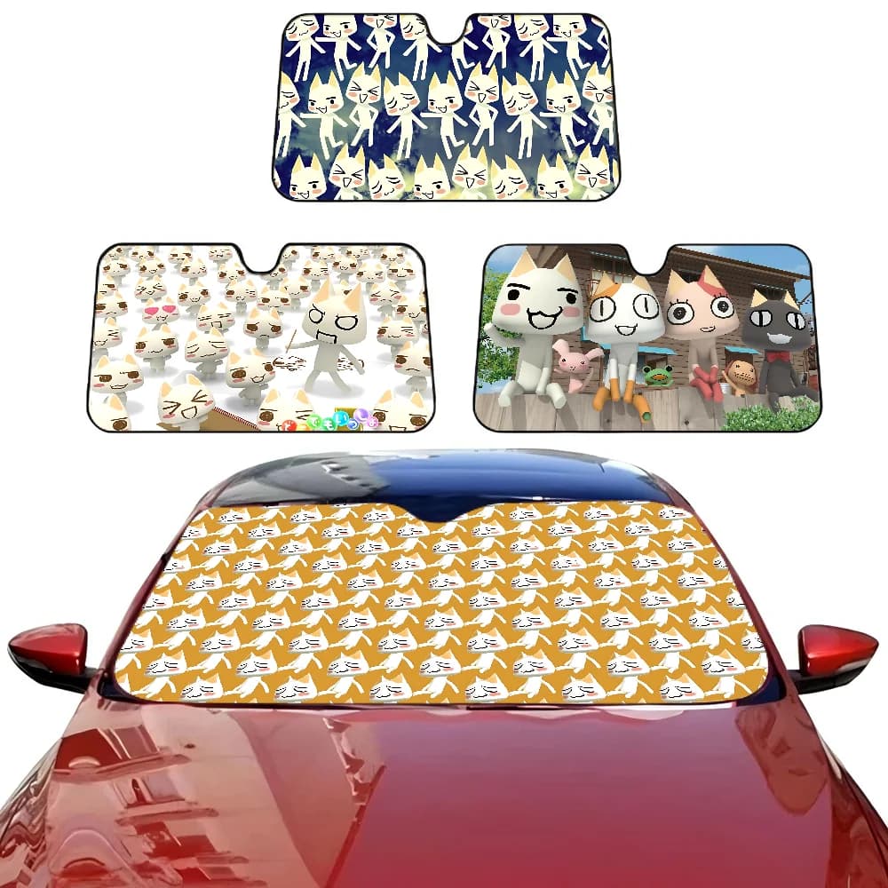 Inoue Toro Cute Cat Parabrezza per auto Parasole Pieghevole Coperture anteriori per auto Parasole per auto per accessori Blocchi Raggi UV