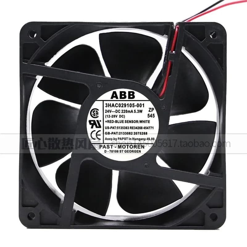 Fan for ABB Industrial Robot Control Cabinet 3HAC029105-001 002 24 V 5.3 W 220 mA