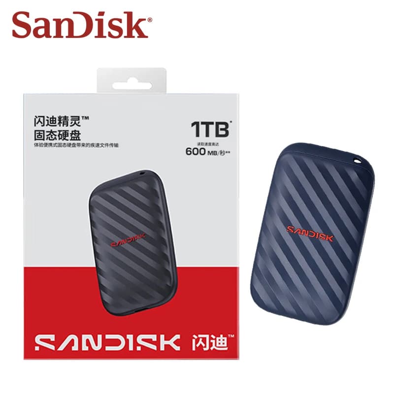 SANDISK Portable Solid State Drive E10 USB 3.2 Type-C Hard Drive 1TB PSSD for Smartphone Tablet PC Up to 600Mb/s Read SSD Disk