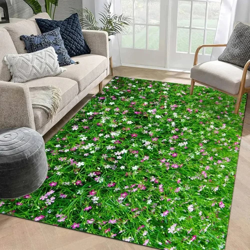 Tappeto con stampa di fiori freschi di margherite, 1 pezzo, per camera da letto, soggiorno, cucina, giardino, balcone, decorazione per veranda