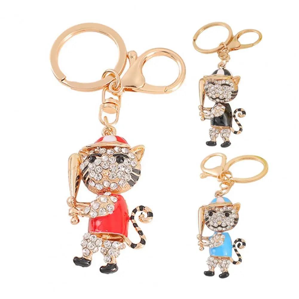 Portachiavi con ciondolo tigre 3D e palla da gioco, ciondolo per baseball, basket, pallavolo, accessori per borse da donna, portachiavi per auto