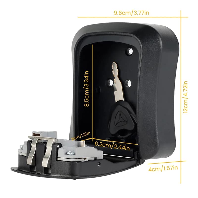 Wall Mount Key Storage Secret Box Organizer 4 Digit Combination Password Security Code Lock No Key Home Key Safe Plastic Box
