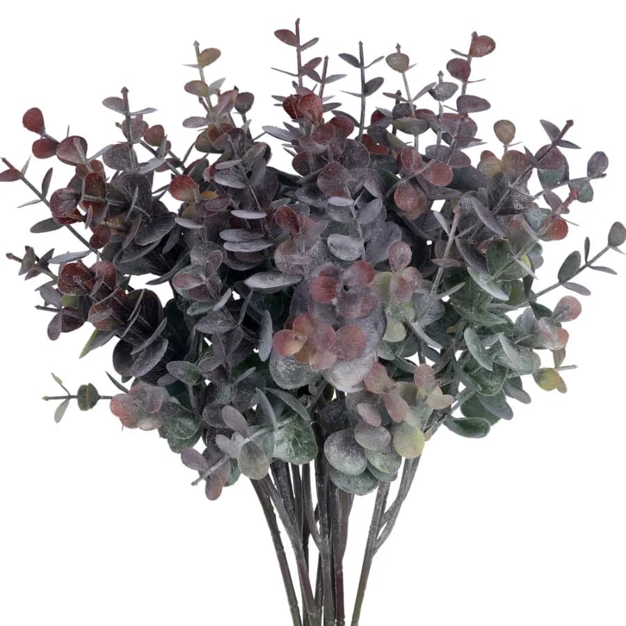 12 Pcs Artificial Greenery Stems Faux Floral Leaf Fake Plants Red