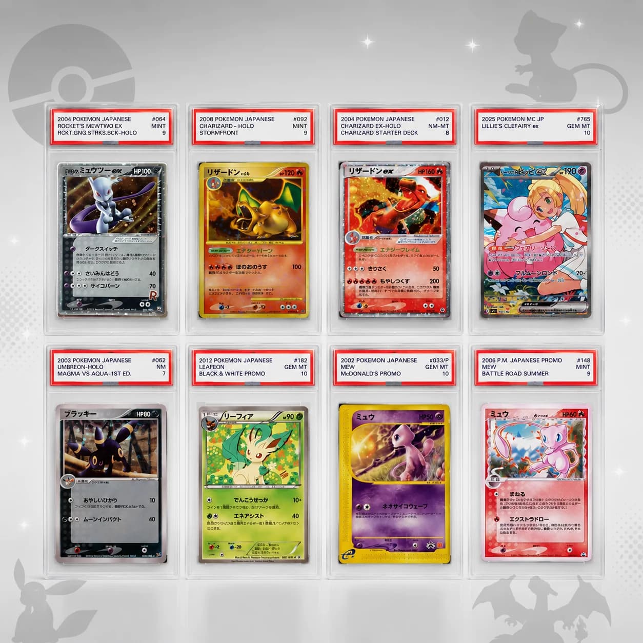 DIY Self-made Anime PTCG CHARIZARD LILLIE'S CLEFAIRY UMBREON 10Points Rare Rating Card Japanese version Collecting Card Gift