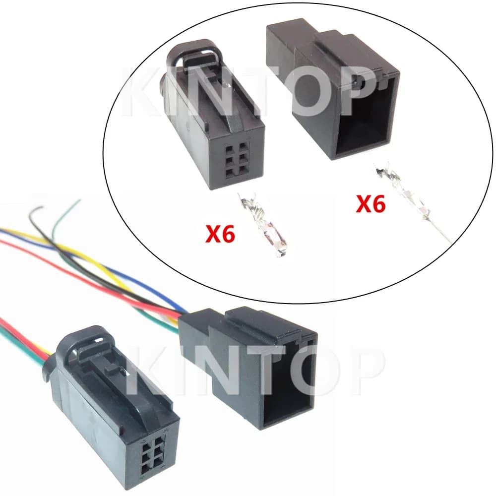 1 Set 6 Pins Car Unsealed Plug 1534121-1 4D0971636 Auto Tire Pressure Alarm Electric Cable Socket AC Assembly For VW Audi