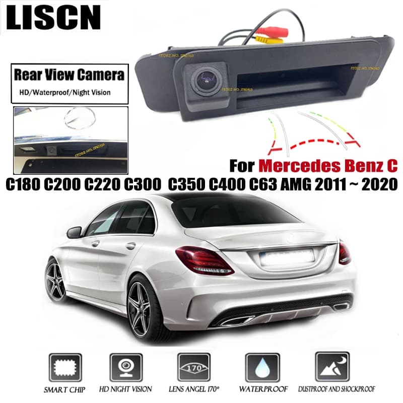Per Mercedes Benz C C180 C200 C220 C300 C350 C400 C63 AMG 2011 ~ 2020 HD Telecamera posteriore Night Backup Retromarcia Camera Tronco